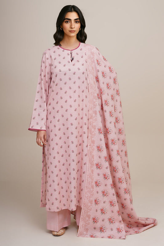 3 Piece - Unstitched - Printed Khaddar Suit - X7140