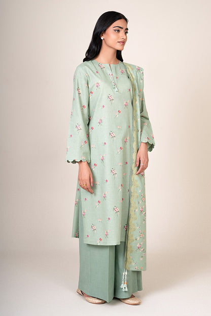 3 Piece - Unstitched - Printed Khaddar Suit - X7141