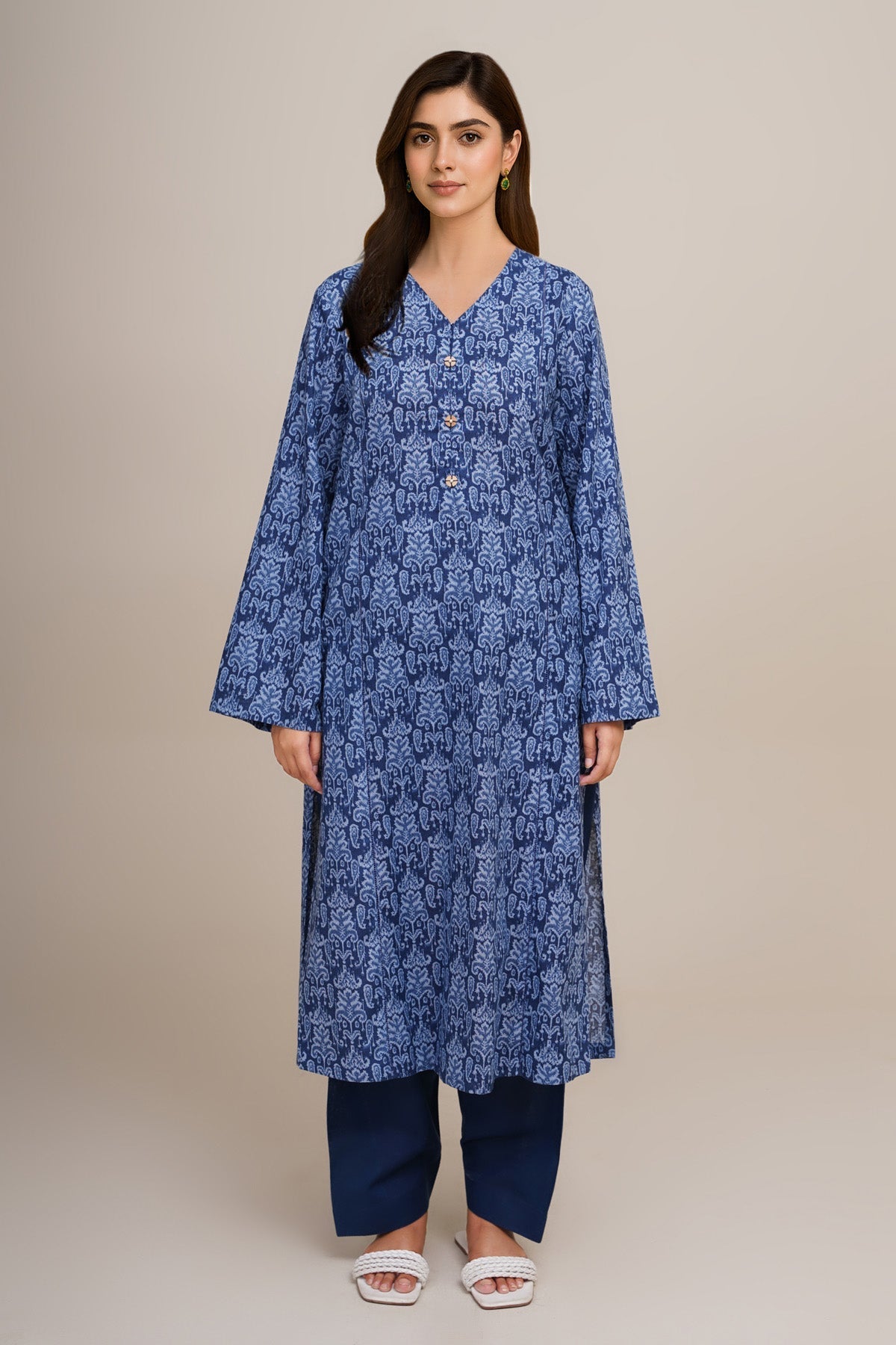 2 Piece - Unstitched - Printed Khaddar Suit - X7170