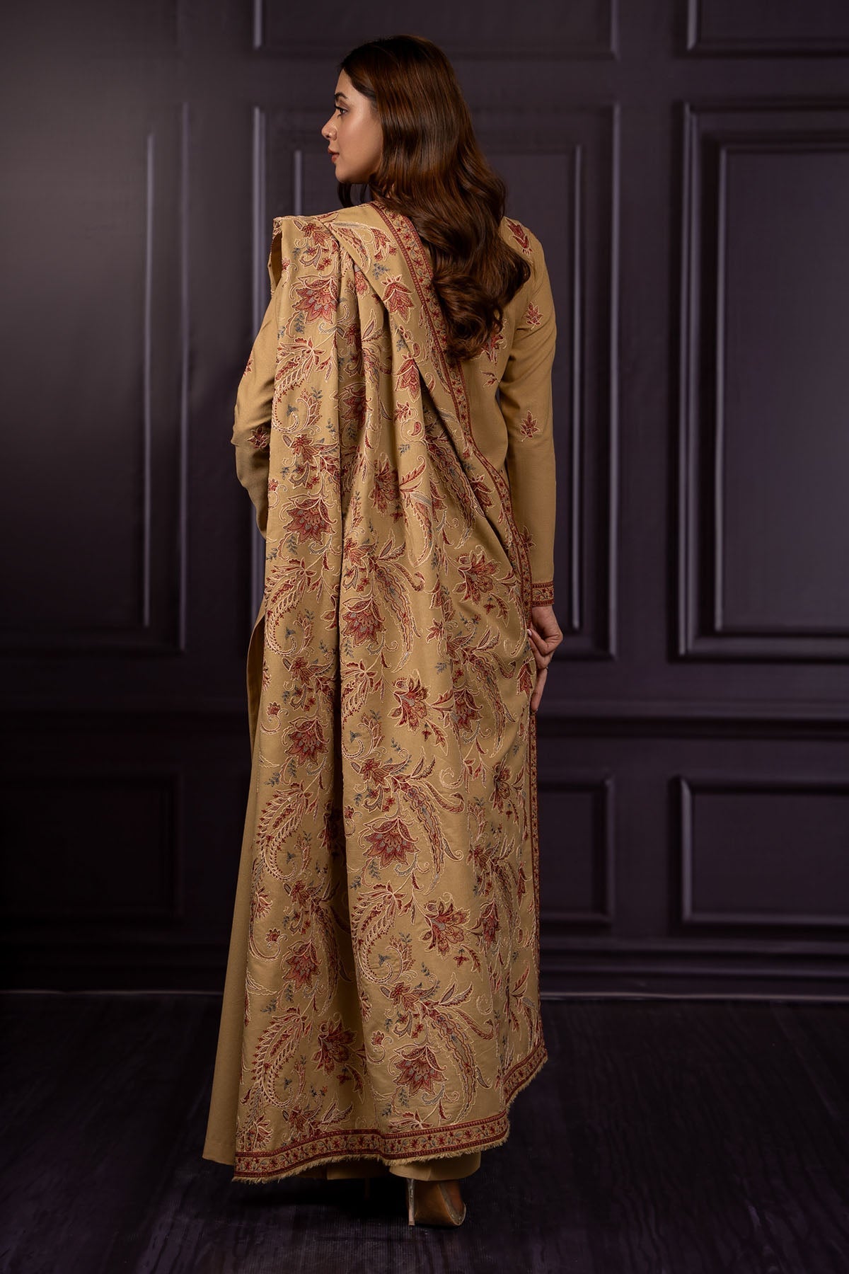 3 Piece - Unstitched - Embroidered Viscose Karandi Suit - E1401