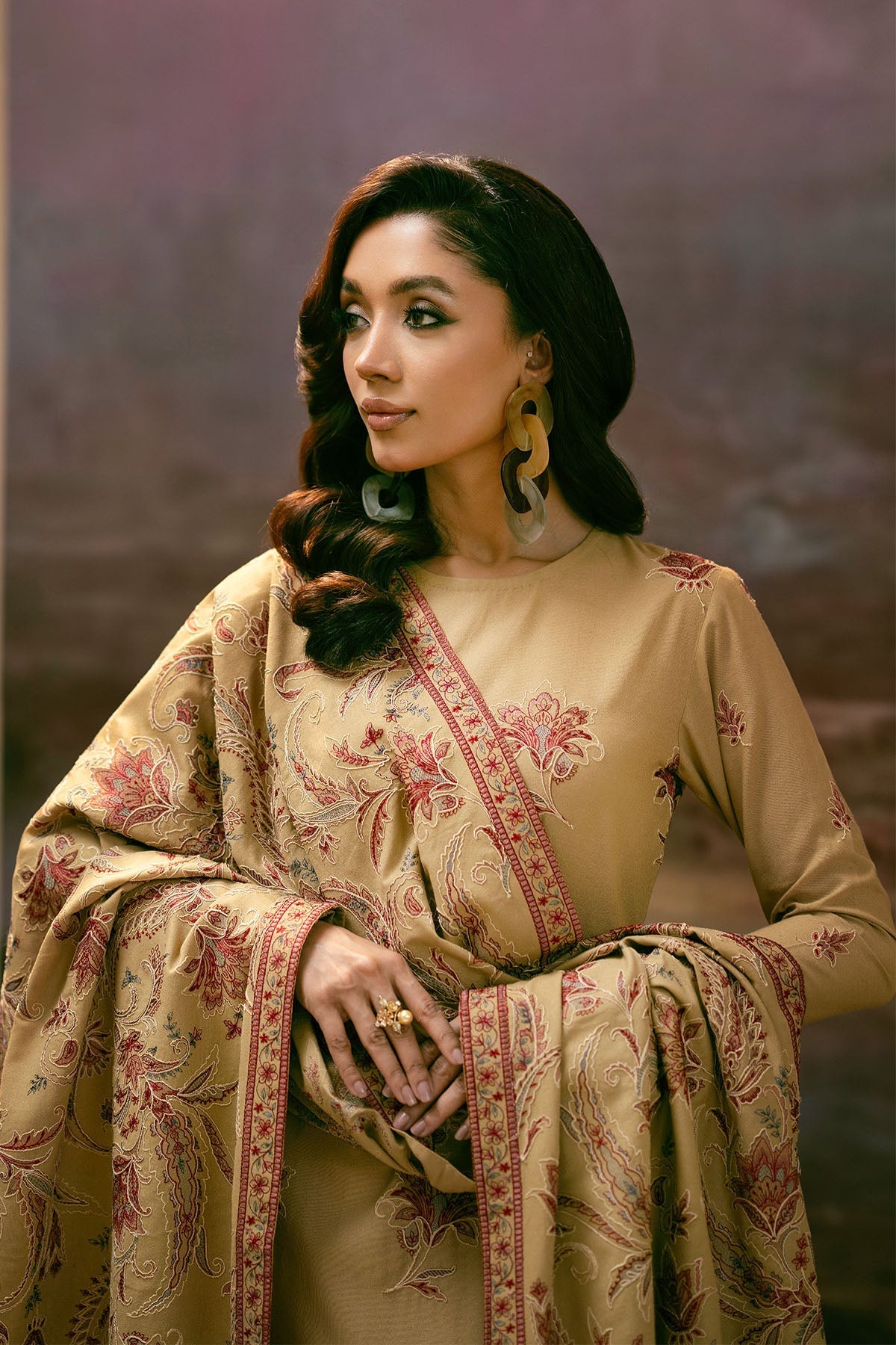 3 Piece - Unstitched - Embroidered Viscose Karandi Suit - E1401