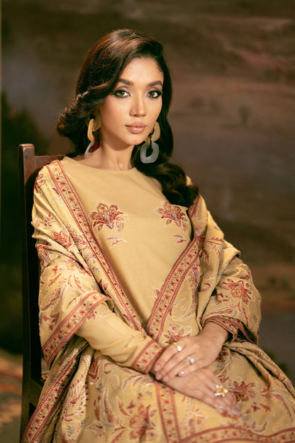 3 Piece - Unstitched - Embroidered Viscose Karandi Suit - E1401